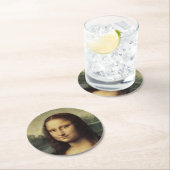 Mona Lisa im Detail von Leonardo da Vinci Runder Pappuntersetzer (Vor Ort)