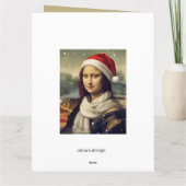 Mona Lisa im Weihnachtsmann-Hut - lustiger Spruch Karte (Rückseite)