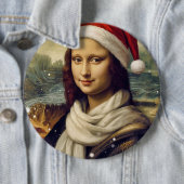 Mona Lisa in a Santa Hat Button (Beispiel)
