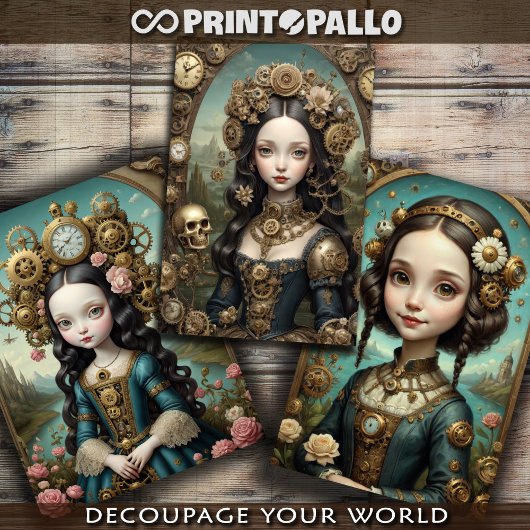 Mona Lisa in der Puppenversion Geschenkpapier Set