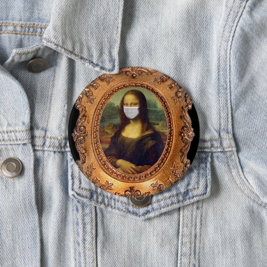 Mona lisa in einer chirurgischen Maske leonardo da Button (Beispiel)
