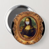 Mona lisa in einer chirurgischen Maske leonardo da Button (Vorne & Hinten)
