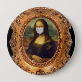 Mona lisa in einer chirurgischen Maske leonardo da Button (Vorderseite)