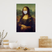 Mona lisa in einer chirurgischen Maske leonardo da Poster (Küche)
