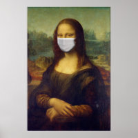 Mona lisa in einer chirurgischen Maske leonardo da