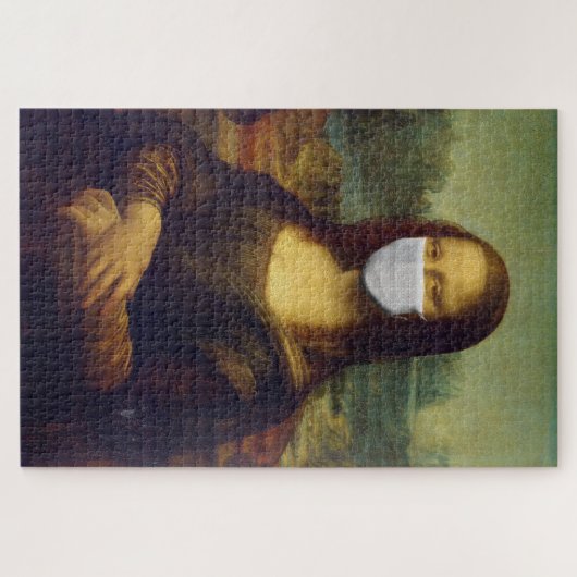 Mona lisa in einer chirurgischen Maske leonardo da Puzzle (Horizontal)