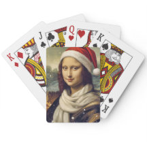 Mona Lisa  in Santa  hat - festive vibes