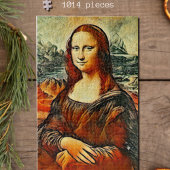 Mona Lisa in warmen Farben Puzzle
