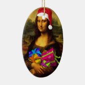 Mona Lisa in Weihnachten Keramik Ornament (Rechts)