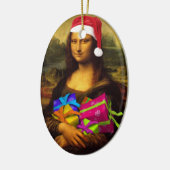 Mona Lisa in Weihnachten Keramik Ornament (Links)