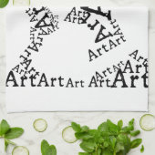 Mona Lisa in Worten Geschirrtuch (Gefaltet)