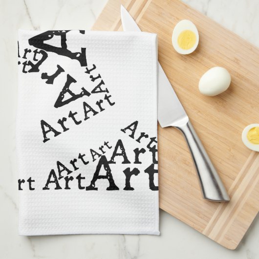 Mona Lisa in Worten Geschirrtuch (Viertel Falte)