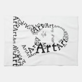 Mona Lisa in Worten Geschirrtuch (Horizontal)