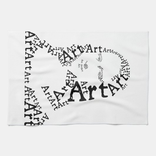 Mona Lisa in Worten Geschirrtuch (Horizontal)