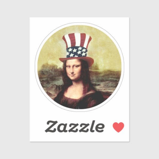 Mona Lisa Independence Day Aufkleber (Blatt)