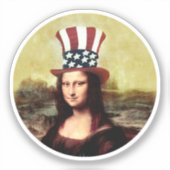 Mona Lisa Independence Day Aufkleber (Vorderseite)