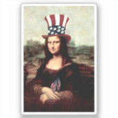 Mona Lisa Independence Day Aufkleber (Vorderseite)