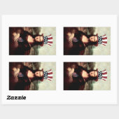 Mona Lisa Independence Day Rechteckiger Aufkleber (Blatt)