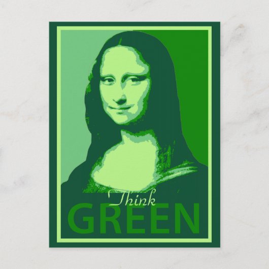 Mona Lisa ist grün Postkarte (Vorderseite)