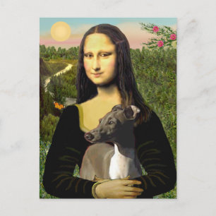 Mona Lisa - Italienischer Windhund Postkarte