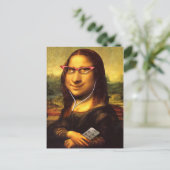 Mona Lisa Karikatur Postkarte (Stehend Vorderseite)