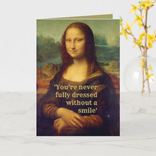 Mona Lisa Karte (Gelbe Blume)