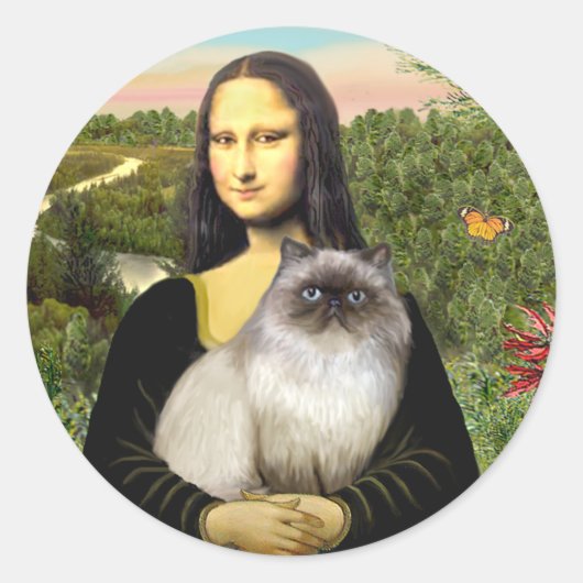 Mona Lisa - Katze aus dem Himalaya 7 Runder Aufkleber (Vorderseite)
