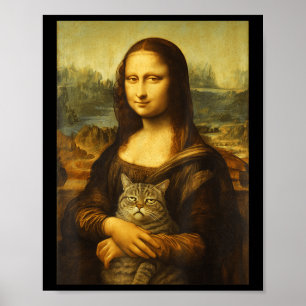 Mona Lisa Katze für Katzenliebhaber  Poster