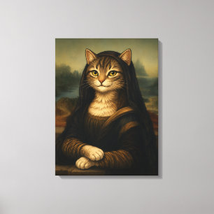 Mona Lisa Katzenparodie Renaissance-Kunst Leinwanddruck