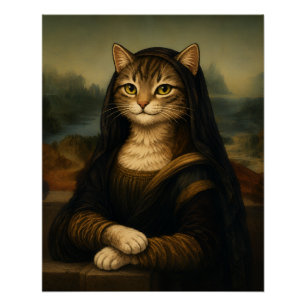 Mona Lisa Katzenparodie Renaissance-Kunst Poster