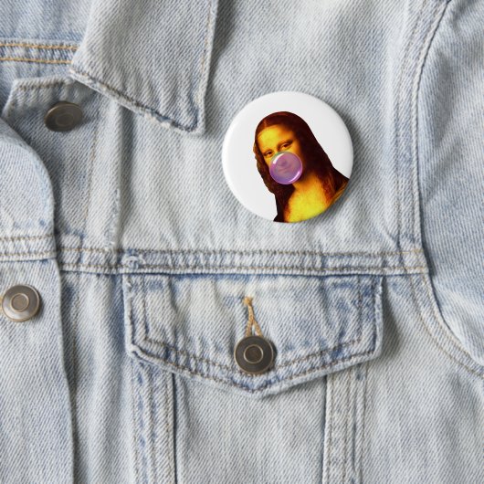 Mona Lisa Kaugummi-Blase Button (Beispiel)