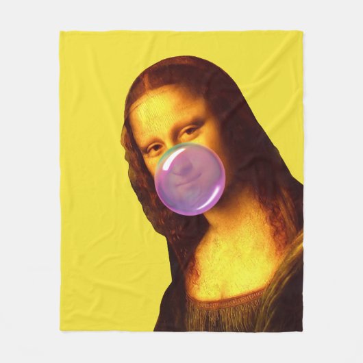 Mona Lisa Kaugummi-Blase Fleecedecke (Vorderseite)
