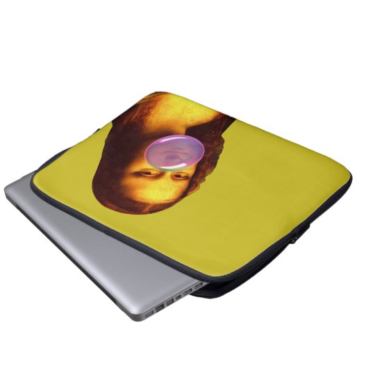 Mona Lisa Kaugummi-Blase Laptopschutzhülle (Vorne Knopf)