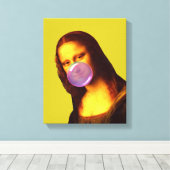 Mona Lisa Kaugummi-Blase Leinwanddruck (Insitu (Holzboden))