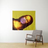 Mona Lisa Kaugummi-Blase Wandteppich (Beispiel (Horizontal))