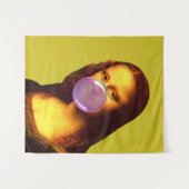 Mona Lisa Kaugummi-Blase Wandteppich (Vorderseite (Horizontal))