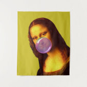 Mona Lisa Kaugummi-Blase Wandteppich (Vorderseite)