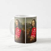 Mona Lisa Keep Calm and Smile Kaffeetasse (Vorderseite Links)
