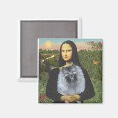 Mona Lisa - Keeshond (F) Magnet (Vorderseite/Rückseite)