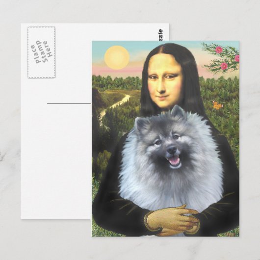 Mona Lisa - Keeshond (F) Postkarte (Vorne/Hinten)
