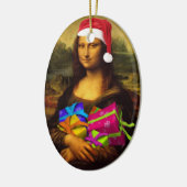 Mona Lisa kommt als Weihnachtsmann Keramikornament (Links)