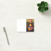 Mona Lisa kommt als Weihnachtsmann Post-it Klebezettel (Büro)