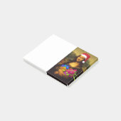 Mona Lisa kommt als Weihnachtsmann Post-it Klebezettel (angewinkelt)