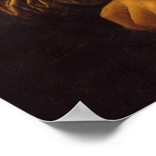 Mona Lisa kommt als Weihnachtsmann Poster (Ecke)