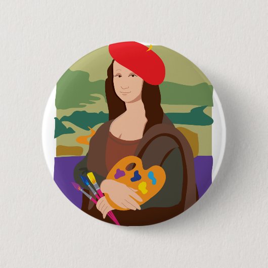 Mona Lisa Künstler Button (Vorderseite)