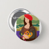 Mona Lisa Künstler Button (Vorne & Hinten)