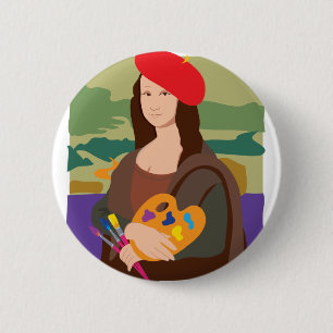 Mona Lisa Künstler Button