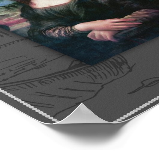 Mona Lisa, La Gioconda. Leonardo da Vinci Poster (Ecke)