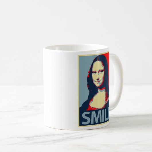 Mona Lisa Lächeln Kaffeetasse (VorderseiteRechts)