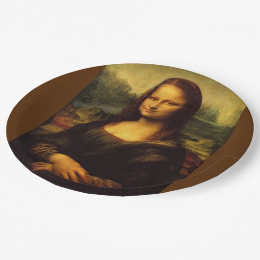 Mona Lisa ... Leonardo da Vinci ~ 1503-1517 Pappteller (Schrägansicht)